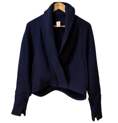 Chaqueta envolvente para mujer Zero + Maria Cornejo talla XS de gran tamaño azul marino mezcla de algodón Foto 1 de 4