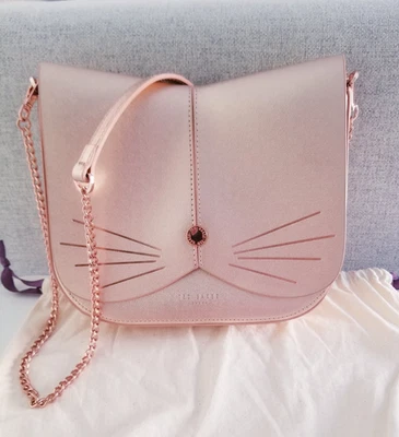 Сумка через плечо Ted Baker Kittii розовое золото кожа кошка цепочка ремень котенок - Изображение 1 из 4