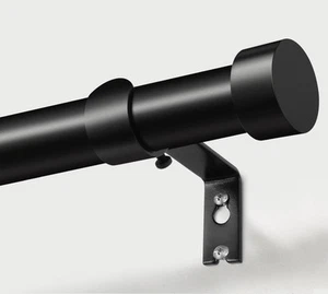 Black Curtain Rods 32 to 144 Inch (2.6-12 Feet), 1 Inch Heavy Duty Curtain Ro... - Picture 1 of 9