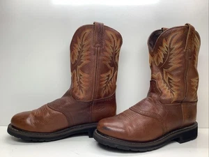 HERREN JUSTIN WORK ECKIGE SPITZE BRAUN STIEFEL GRÖSSE 10,5 EE - Bild 1 von 10