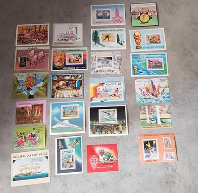 AFRICA&ASIA-OLYMPICS-AIRPLANES-FLORA&FAUNA-LOT 59 BLOCKS DIFFERENT TOPICS MNH - Image 1 of 3