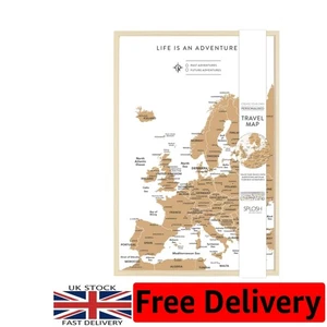 Travel Map  Map Pin Board in White,Wooden Frame.Travel Map Corkboard - Picture 1 of 9