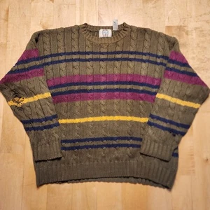 VTG Sears Roebuck Sweater Men XL Cable Knit Fisherman Outdoors Heavyweight - Picture 1 of 7