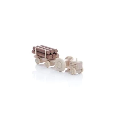 Juguete de Madera Tractor Con Rundholz Natural Alxanxp 3 ,5x7, 5x3cm Nuevo Coche - Imagen 1 de 2