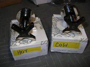 Lefroy Brooks #K1-1023-NK Kafka Cross Handle Trim Set Of Hot & Cold/Chrome *NOS* - Bild 1 von 5