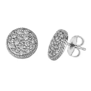 Pendientes pavé de diamantes naturales de 0,65 quilates G SI 14K de oro blanco - Imagen 1 de 1