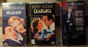 Lot of 3 Classic VHS Tapes – Casablanca, Rebel Without a Cause, Kid Galahad - Picture 1 of 2