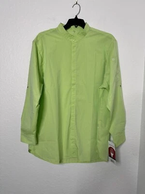 Chef Works Mens Buttons Down Long Sleeve Lime Green Cooking Shirt Size XL / NWT - Image 1 of 4