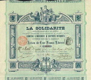 FRANKREICH SOLIDARISCHE UNION DER VERSICHERER UND VERSICHERTEN UNTERNEHMEN Aktienzertifikat/Anleihe - Bild 1 von 1