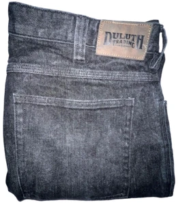 Duluth Trading Mens Sz 37x33.5 Flex Ballroom Relaxed Blue Jeans Dark Wash Denim - Picture 1 of 11