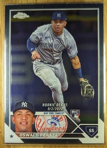 2023 Oswald Peraza RC Topps Chrome Update Rookie Debut #USC123 Yankees MLB Card - Picture 1 of 2