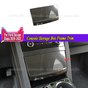 For Ford Escape Kuga 2020-2024 Carbon Fiber Style Console Storage Box Frame Trim - Picture 1 of 7