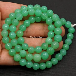 7mm-8mm Natural Gem Chrysoprase Round Sphere Beads 18 inch strand - Picture 1 of 5