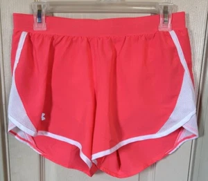 Under Armour HeatGear Womens Sm Loose Fit Pink Athletic Running Jogging Shorts - Picture 1 of 4