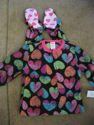 NUEVO PIJAMA NIÑOS NIÑAS CORAZONES/PATAS DE SAN VALENTÍN ROPA DE DORMIR TALLA XS 4-5 Foto 1 de 3