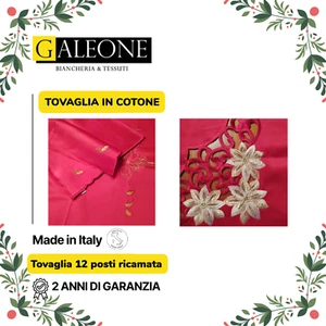 Tovaglia Rettangolare Natalizia Copritavolo per Natale in Cotone Made in Italy - Foto 1 di 11