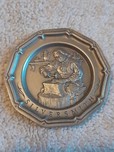 Vintage Franklin Mint Silberschmiede Kolonial Handwerker Zinn Teller Miniatur - Bild 1 von 3