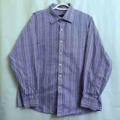 Sean John Button Up Dress Shirt Men's 17 1/2 34/35 Purple / White / Black Plaid - Image 1 of 4