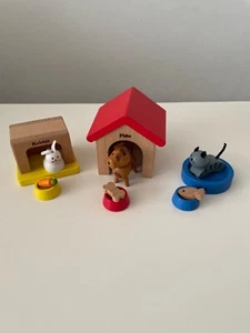 Hape Family Pets | Complete Your Wooden Dolls House with Happy Dog, Cat, Bunny - Picture 1 of 6