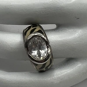 Anillo Esterlina Vintage Mujer Estampado Animal Llama 925 Piedra Transparente Talla 8 Canadá - Imagen 1 de 10