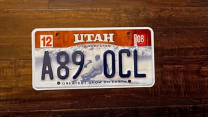 2008 Utah Life Elevated Snow Skier American License Licence Tag Original - Picture 1 of 2