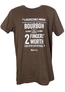 Big Fingers Bourbon Drinking Sz M Tee Shirt Brown - Picture 1 of 6