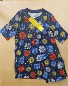 NWT HANNA ANDERSSON NAVY FIREWORKS SHORT JOHN PAJAMAS 160 14 SOLD OUT! - Picture 1 of 5