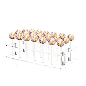 21 Holes Clear Acrylic Cake Pop Stand Lollipop Display Stand for Wedding Party - Picture 1 of 7