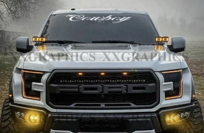 Cowboy 40" Windshield Vinyl Decal Sticker JDM Car Truck SUV Diesel Country Ranch - Image 1 of 3