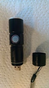 Cree Rechargeable Flashlight with USB connector and charging circuit integrated 