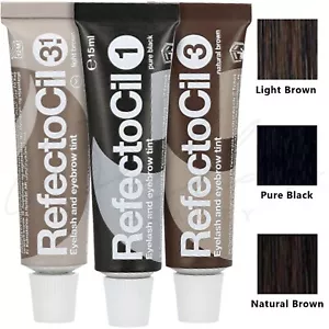 REFECTOCIL Eyebrow & Eyelash Tint *Light Brown + Pure Black + Natural Brown* NEW - Picture 1 of 7