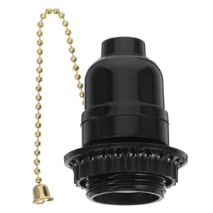 Light Bulb Socket with Pull Chain Lamp Holder Bakelite Table - Picture 1 of 12