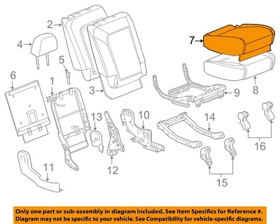 Componentes del asiento trasero deportivo GM OEM 12-15 Captiva 22761090 Foto 1 de 2