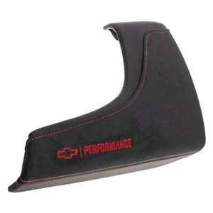 2016- 2019 Camaro Black Suede Console Lid Arm Rest w/ Red Performance Script - Picture 1 of 3