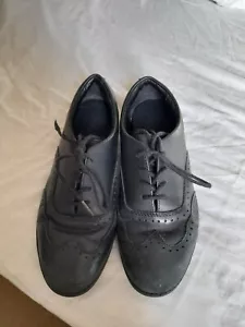 Black girl's school lace up Clarks shoes - Picture 1 of 3
