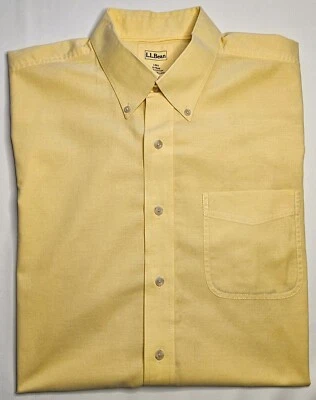Hombre L.L. Camisa Bean Manga Corta Amarillo Botón Frontal Talla Grande LG REG - BONITA Foto 1 de 2