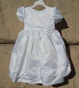Jolene Joyful Holladay White Satin Flower Girl Dress Communion Baptism Wedding 4 - Picture 1 of 9