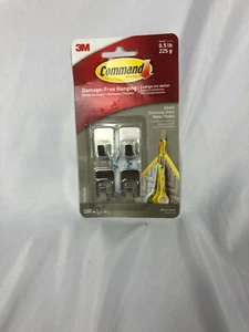 3M Command Damage-Free Hanging (Holds strongly-Removes Cleanly)Small Metal Hooks - Picture 1 of 2