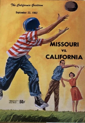 1962 CALIFORNIA CAL BEARS FOOTBALL PROGRAM vs. MISSOURI TIGERS WITH MEDIA CARD - Image 1 of 4