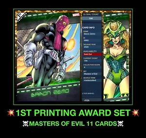 Topps Marvel Masters of Evil 1st Print Award SET Coleccionar Lote de Tarjetas Digitales EPIC - Imagen 1 de 11