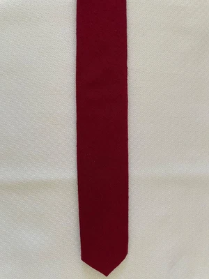 Brittania Vintage Solid Red Linen Necktie - Image 1 of 3