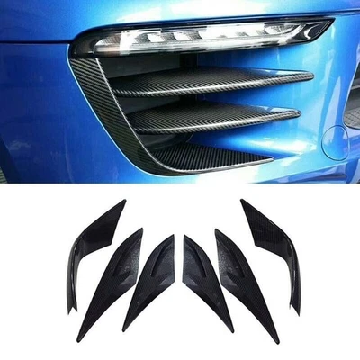 Cubierta de guardabarros de parrilla delantera DRL de fibra de carbono apta para Porsche Macan 2015-2020 Foto 1 de 4