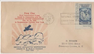 The imperf. corner stamp on your cover is Scott #735a, a single from the Byrd - Picture 1 of 1