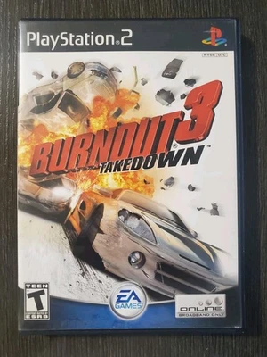 Burnout 3 Takedown (PlayStation 2, PS2) CIB Tested, Manual CD Like New  - Image 1 of 3