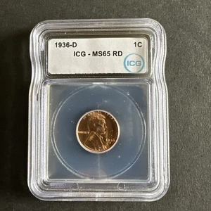 1936 D Lincoln Wheat Cent ICG MS65 RD. Combine Shipping. - Picture 1 of 3
