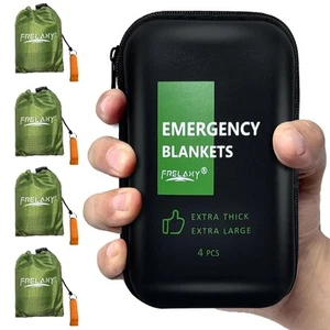 Blanket 2-Pack/4-Pack, Extra-Thick Extra-Large Space Blankets with Whistles, ... - Picture 1 of 7