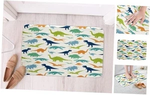 Kids Dinosaur Fluffy Rugs Cute Dinosaurs Absorbent Non Slip 16"x24" Multi 022 - Picture 1 of 8