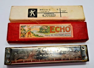 M HOHNER Harmonica - Echo 8362/32 G - Germany - W/ Original BOX - VINTAGE - Picture 1 of 24