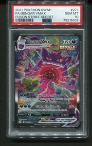 2019 Pokemon SWSH Gengar Vmax Full Art Fusion Strike Secret ALT Art #271 PSA 10 - Picture 1 of 2