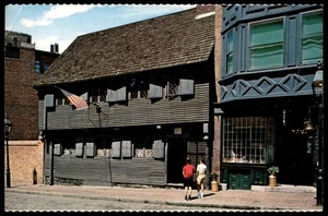Vintage Paul Revere House Boston Postcard by Plasticrome - Picture 1 of 2